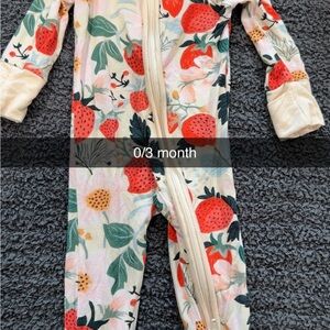 Floral Strawberry Baby Bamboo Zippy